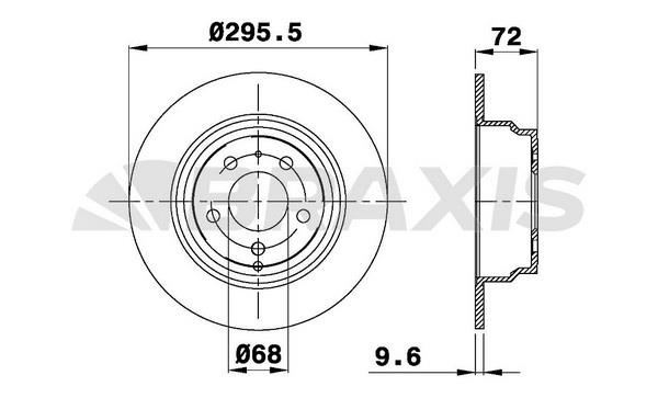 Braxis AD0986 Rear brake disc, non-ventilated AD0986