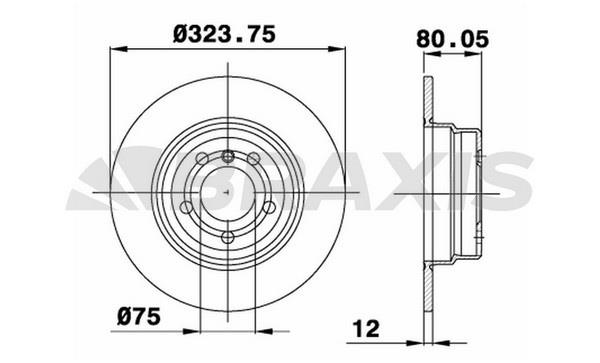 Braxis AD0976 Rear brake disc, non-ventilated AD0976
