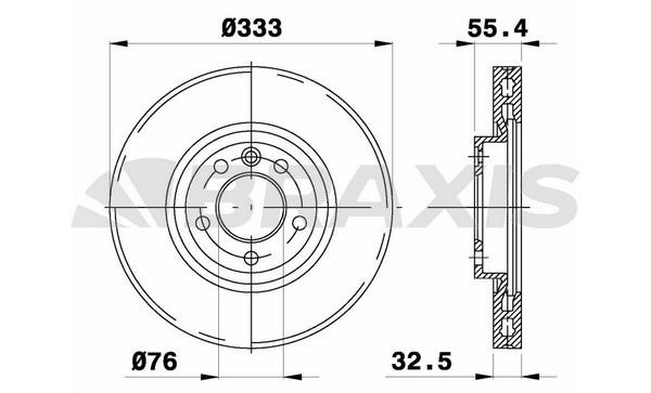 Braxis AD0219 Front brake disc ventilated AD0219