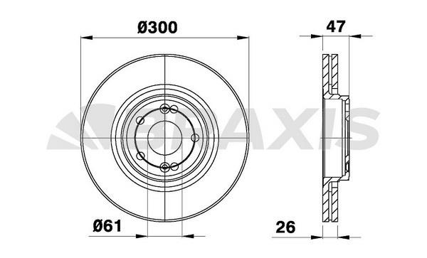 Braxis AD0157 Front brake disc ventilated AD0157