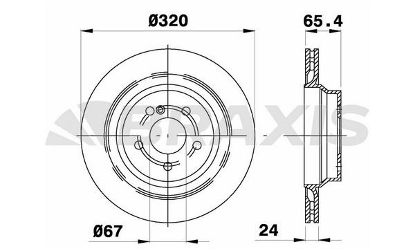 Braxis AD0011 Rear ventilated brake disc AD0011