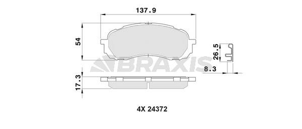 Braxis AB0531 Brake Pad Set, disc brake AB0531