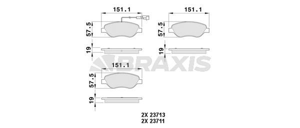 Braxis AB0529 Brake Pad Set, disc brake AB0529