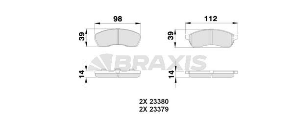 Braxis AB0522 Brake Pad Set, disc brake AB0522