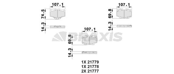 Braxis AB0519 Brake Pad Set, disc brake AB0519