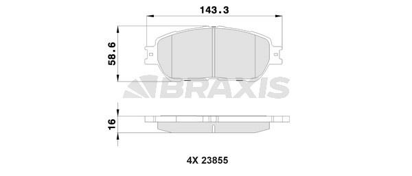Braxis AB0516 Brake Pad Set, disc brake AB0516
