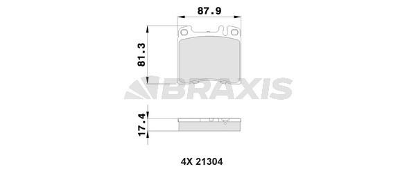 Braxis AB0512 Brake Pad Set, disc brake AB0512