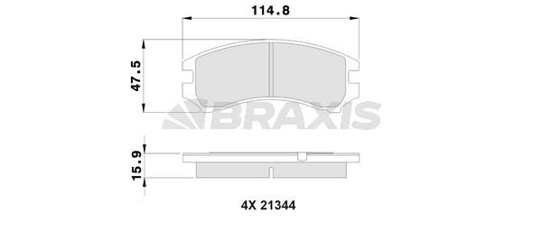 Braxis AB0508 Brake Pad Set, disc brake AB0508
