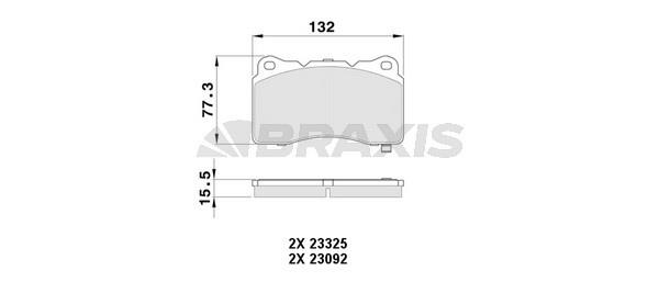 Braxis AB0501 Brake Pad Set, disc brake AB0501