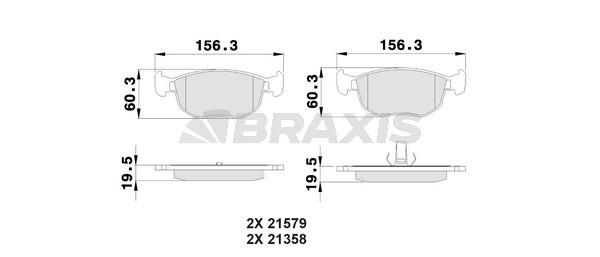 Braxis AB0488 Brake Pad Set, disc brake AB0488