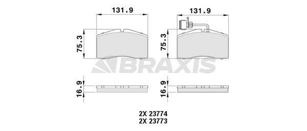 Braxis AB0480 Brake Pad Set, disc brake AB0480