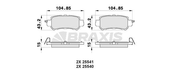 Braxis AB0470 Brake Pad Set, disc brake AB0470