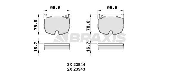 Braxis AB0465 Brake Pad Set, disc brake AB0465