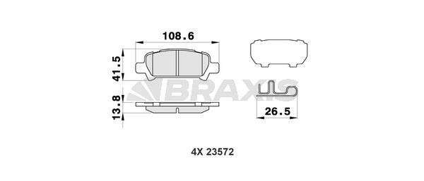 Braxis AB0464 Brake Pad Set, disc brake AB0464