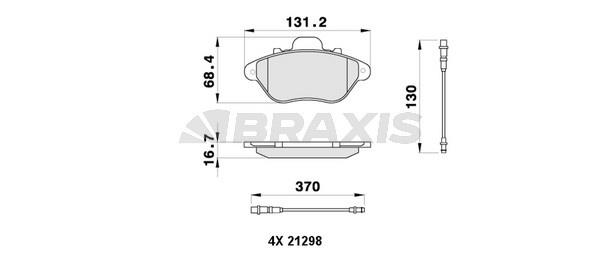 Braxis AB0456 Brake Pad Set, disc brake AB0456
