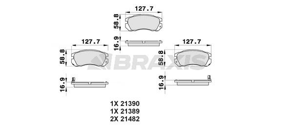 Braxis AB0451 Brake Pad Set, disc brake AB0451