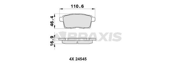 Braxis AB0423 Brake Pad Set, disc brake AB0423