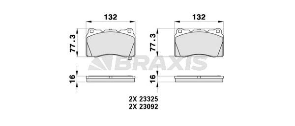 Braxis AB0422 Brake Pad Set, disc brake AB0422