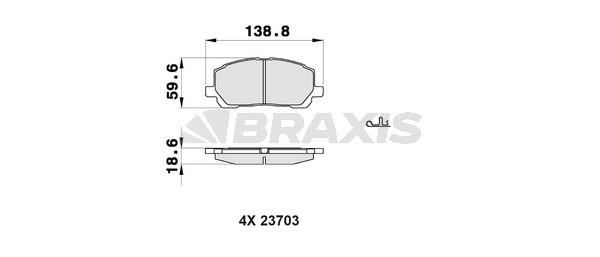 Braxis AB0408 Brake Pad Set, disc brake AB0408