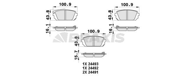 Braxis AB0406 Brake Pad Set, disc brake AB0406