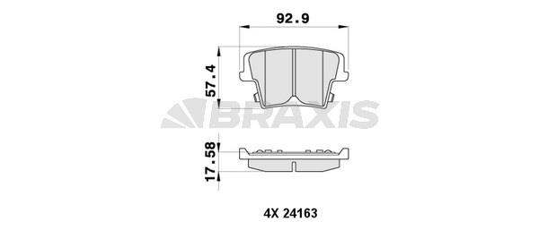 Braxis AB0403 Brake Pad Set, disc brake AB0403
