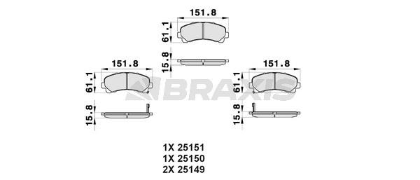Braxis AB0400 Brake Pad Set, disc brake AB0400