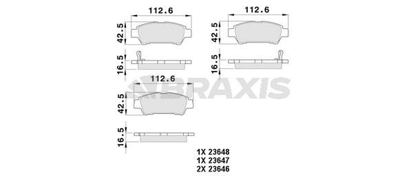 Braxis AB0393 Brake Pad Set, disc brake AB0393