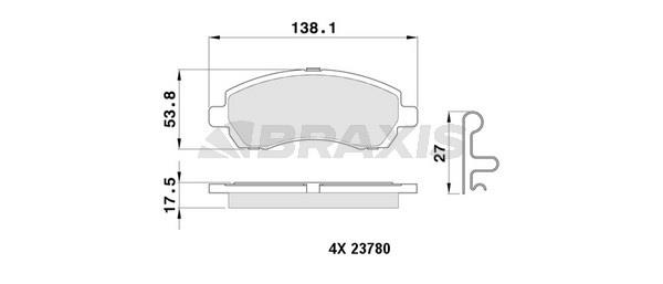 Braxis AB0386 Brake Pad Set, disc brake AB0386