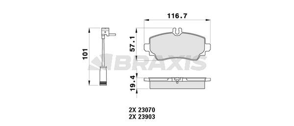 Braxis AB0358 Brake Pad Set, disc brake AB0358