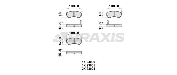 Braxis AB0357 Brake Pad Set, disc brake AB0357