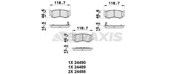 Braxis AB0355 Brake Pad Set, disc brake AB0355