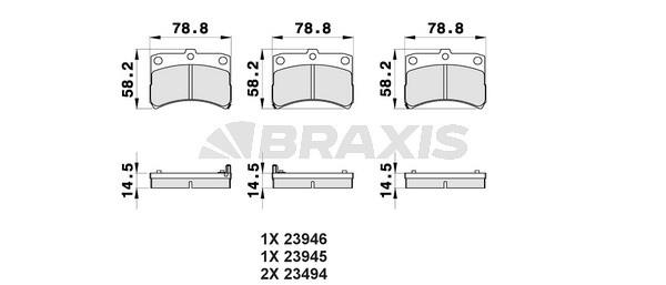 Braxis AB0347 Brake Pad Set, disc brake AB0347