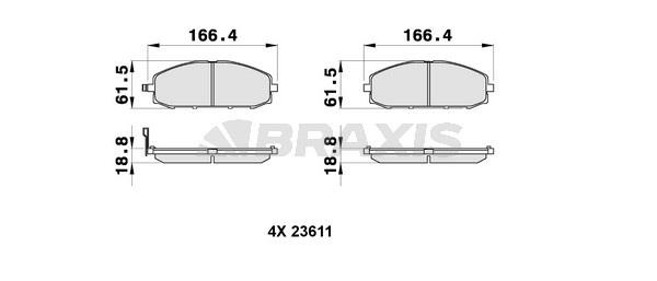 Braxis AB0316 Brake Pad Set, disc brake AB0316