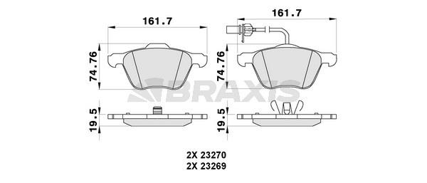 Braxis AB0289 Brake Pad Set, disc brake AB0289