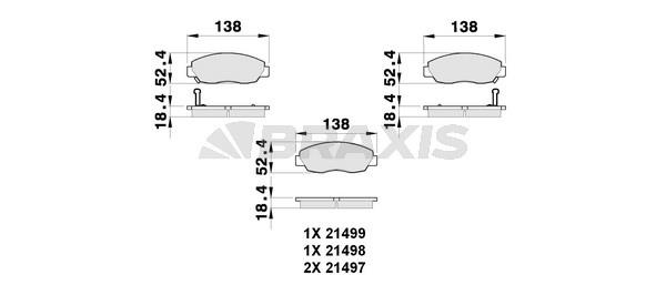 Braxis AB0273 Brake Pad Set, disc brake AB0273