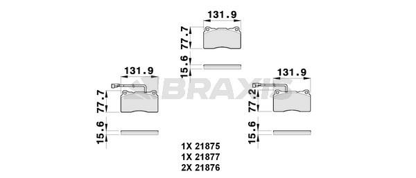 Braxis AB0261 Brake Pad Set, disc brake AB0261