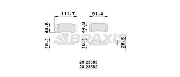 Braxis AB0246 Brake Pad Set, disc brake AB0246