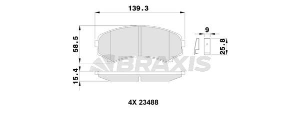 Braxis AB0244 Brake Pad Set, disc brake AB0244