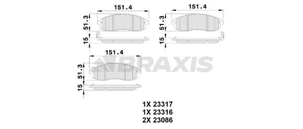 Braxis AB0243 Brake Pad Set, disc brake AB0243