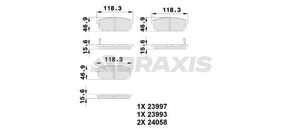 Braxis AB0241 Brake Pad Set, disc brake AB0241