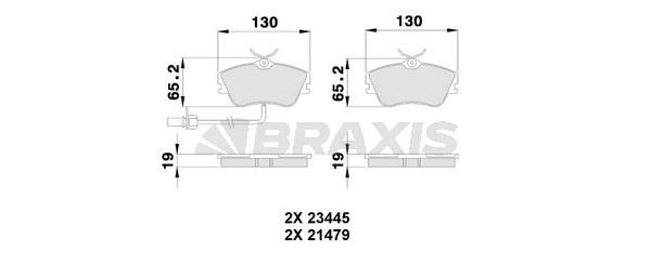 Braxis AB0238 Brake Pad Set, disc brake AB0238