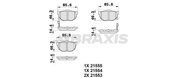 Braxis AB0234 Brake Pad Set, disc brake AB0234