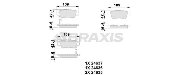 Braxis AB0232 Brake Pad Set, disc brake AB0232