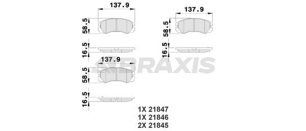 Braxis AB0212 Brake Pad Set, disc brake AB0212