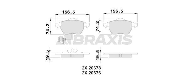 Braxis AB0208 Brake Pad Set, disc brake AB0208