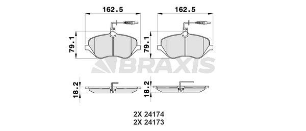 Braxis AB0194 Brake Pad Set, disc brake AB0194