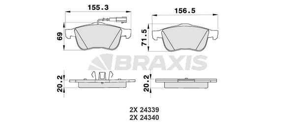 Braxis AB0189 Brake Pad Set, disc brake AB0189