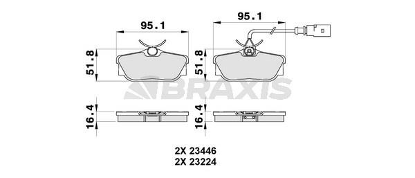 Braxis AB0184 Brake Pad Set, disc brake AB0184