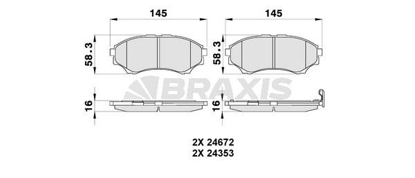 Braxis AB0178 Brake Pad Set, disc brake AB0178