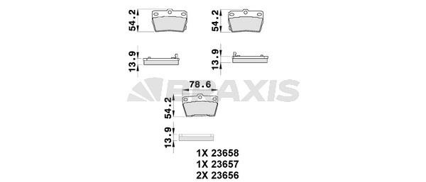 Braxis AB0176 Brake Pad Set, disc brake AB0176